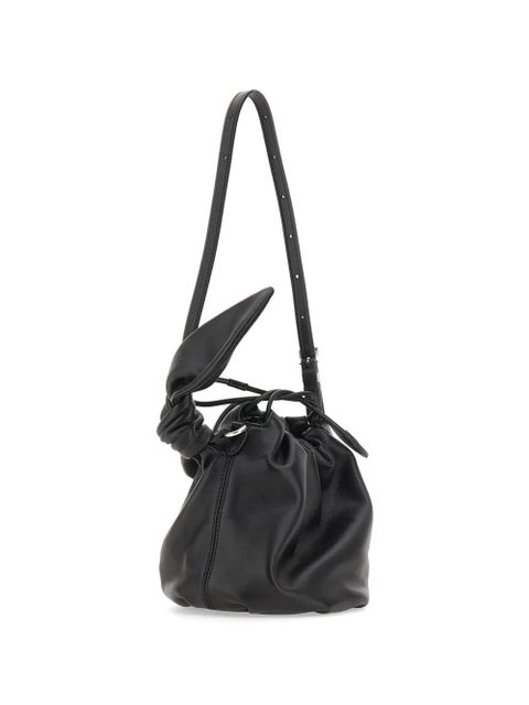 ROTATE BIRGER CHRISTENSEN mini Bon Bon knot-detail leather shoulder bag - Black
