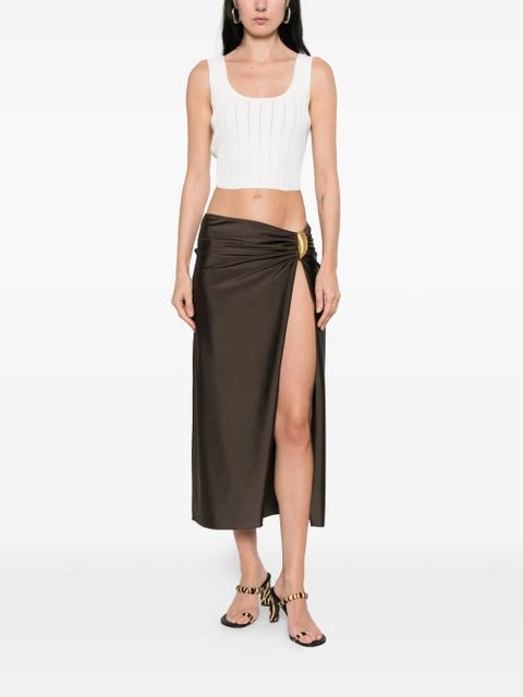 Simkhai gathered embellished midi skirt - Brown - zdjęcie produktu nr 2