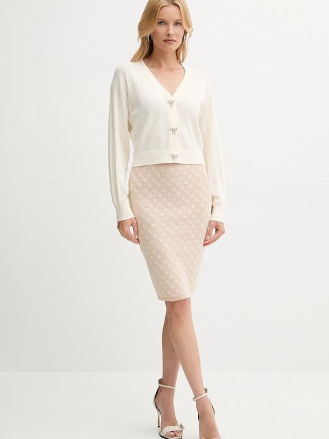 Guess spódnica LISE kolor beżowy mini ołówkowa W4BD53 Z37K0