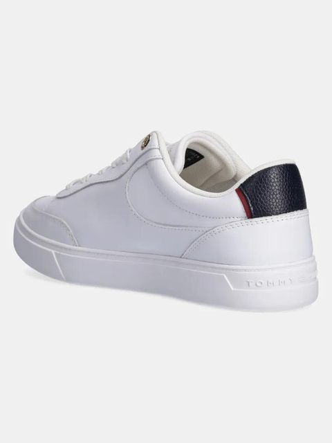 Tommy Hilfiger sneakersy skórzane ESSENTIAL CHIC COURT SNEAKER RWB kolor biały FW0FW08579