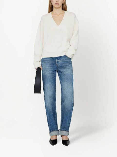 ANINE BING Lee V-neck cashmere jumper - White - zdjęcie produktu nr 2