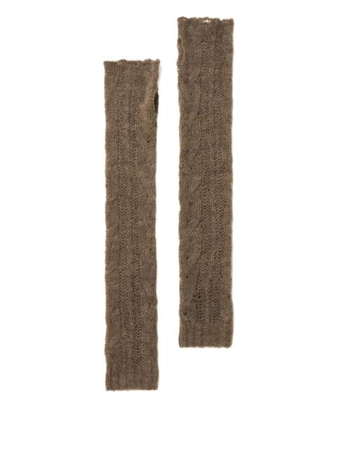 Alanui cable-knit fingerless gloves - Neutrals - zdjęcie produktu nr 1