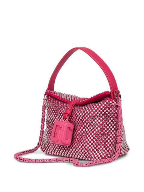 GCDS mini Mega Comma crystal-embellished G-Lock clutch bag - Pink