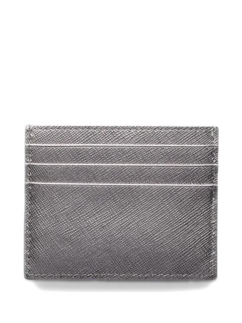 Prada triangle-logo leather card holder - Grey - zdjęcie produktu nr 2