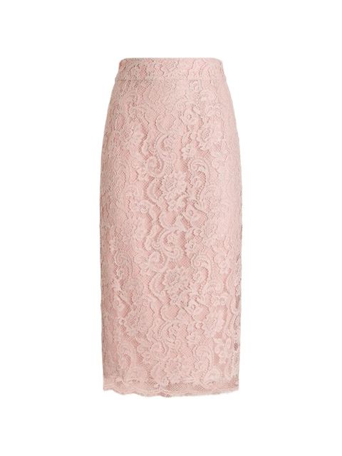 Dolce & Gabbana floral-lace midi skirt - Pink - zdjęcie produktu nr 1