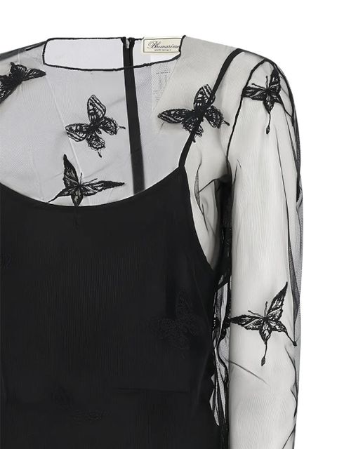 Blumarine butterfly net blouse - Black