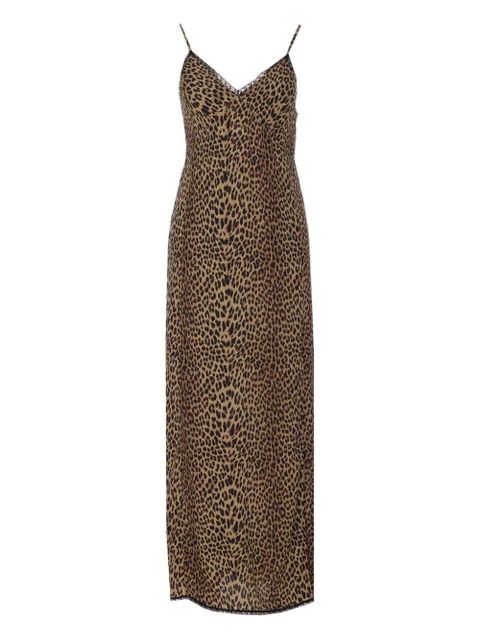 Zadig&Voltaire lace-trimmed leopard-print midi dress - Brown - zdjęcie produktu nr 1