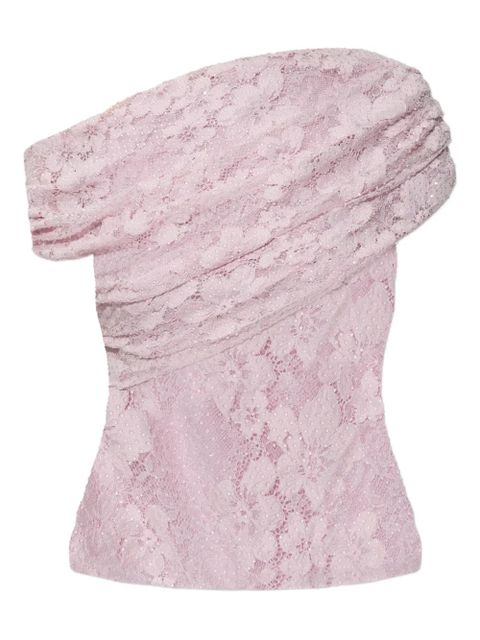 Self-Portrait laced draped top - Pink - zdjęcie produktu nr 1