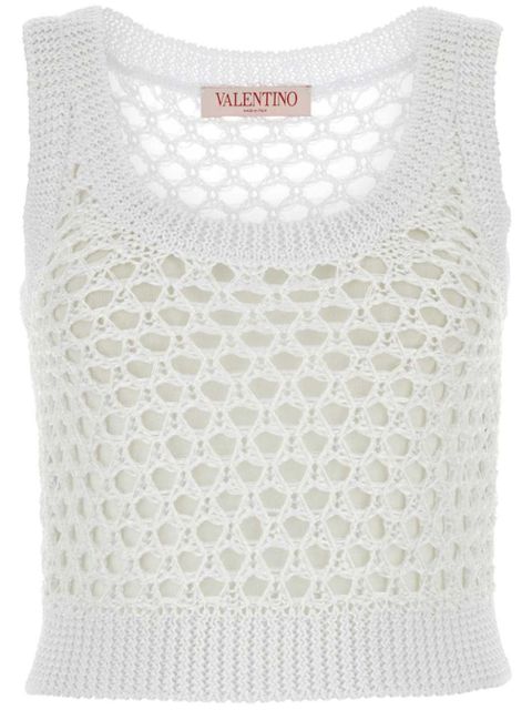 Valentino Garavani cropped knitted top - White - zdjęcie produktu nr 1