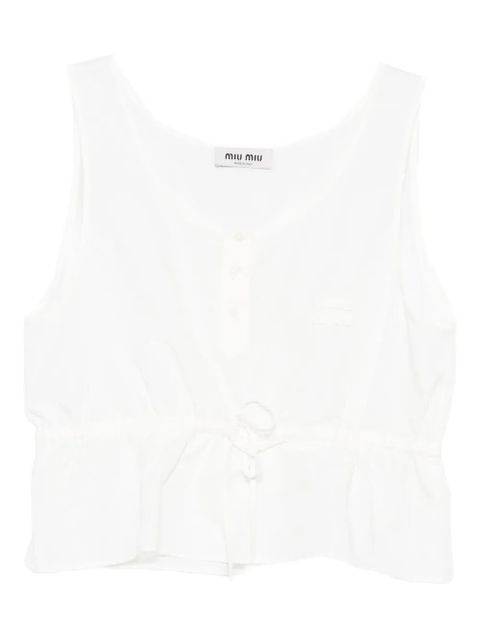 Miu Miu drawstring top - White - zdjęcie produktu nr 1