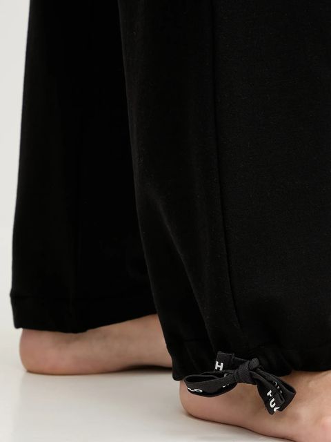 HUGO spodnie lounge CASUAL_PANT damskie kolor czarny gładkie 50556893 - zdjęcie produktu nr 2