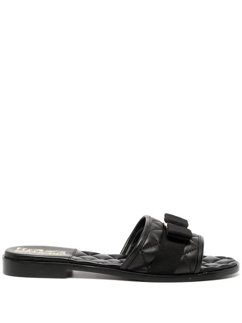Ferragamo Vara bow quilted slides - Black - zdjęcie produktu nr 1