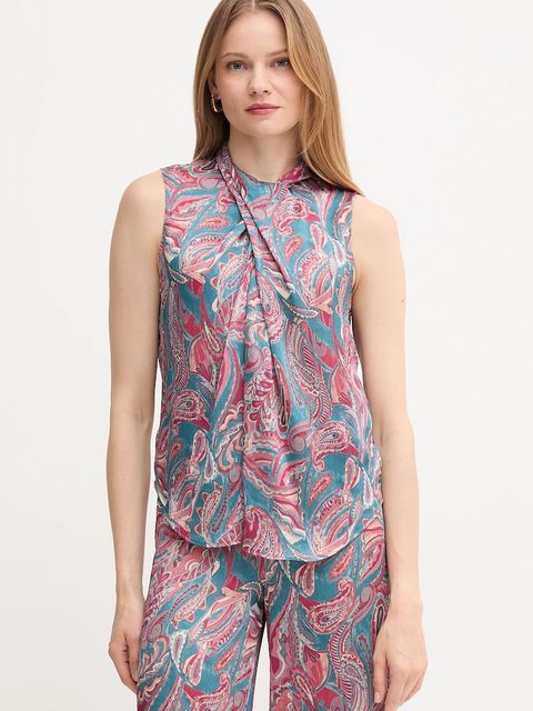 Hoss Intropia bluzka damska kolor niebieski wzorzysta 5872101 - zdjęcie produktu nr 1