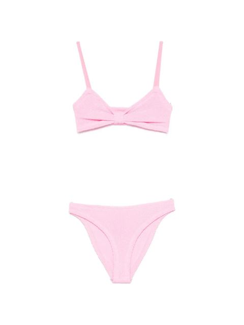 Hunza G crinkle-effect bow-detail bikini - Pink - zdjęcie produktu nr 1