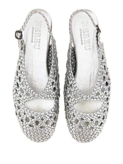 Hereu woven strap ballet flats - Silver