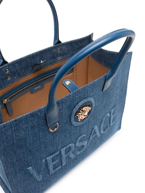 Versace Medusa denim tote bag - Black