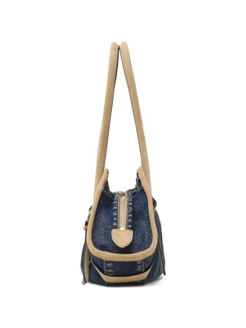 Marc Jacobs small The Cristina denim suede satchel bag - Blue