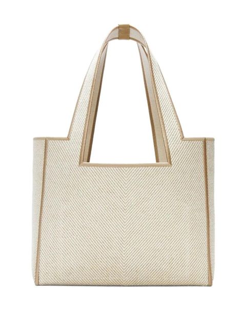 LOEWE medium herringbone-pattern tote bag - Neutrals