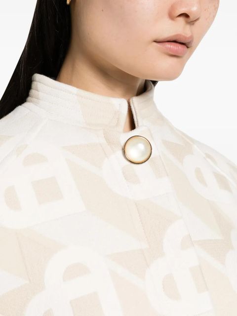 Casablanca logo-monogram cropped jacket - White