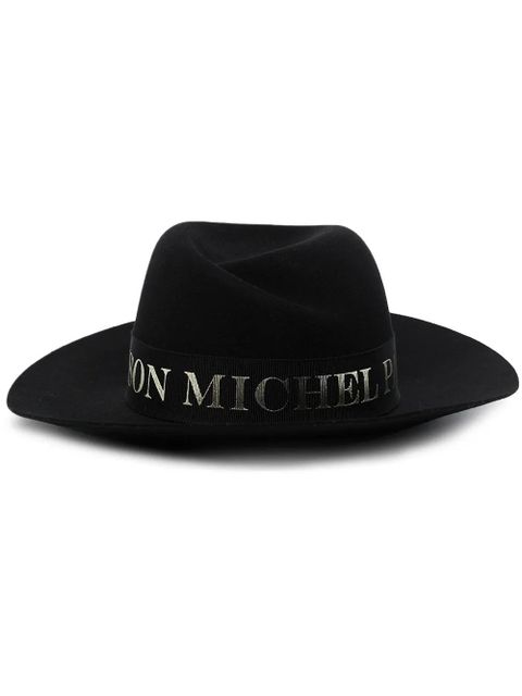 Maison Michel Virginie logo-tape fedora hat - Black - zdjęcie produktu nr 1