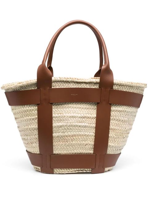 DeMellier The Santorini raffia tote bag - Neutrals