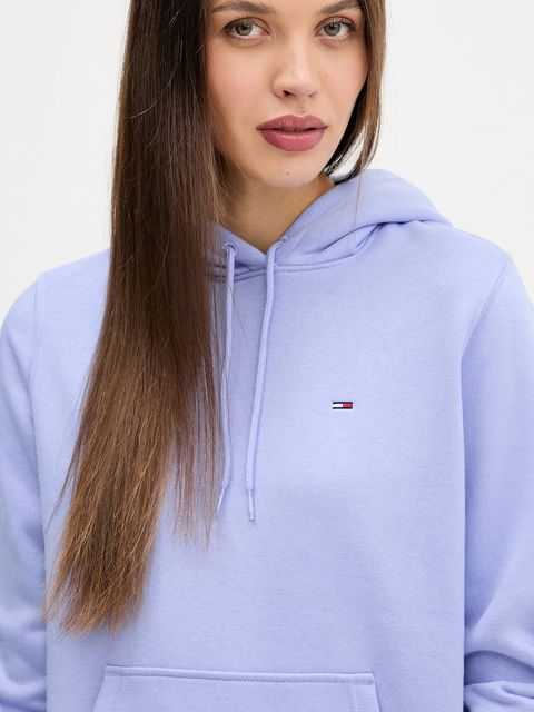 Tommy Jeans bluza damska kolor zielony z kapturem gładka DW0DW19958 - zdjęcie produktu nr 2