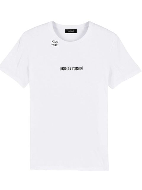PAPROCKI&BRZOZOWSKI - Biały t-shirt z nadrukiem Kiss Here