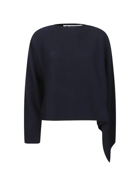 Jil Sander draped-detail sweater - Blue - zdjęcie produktu nr 1