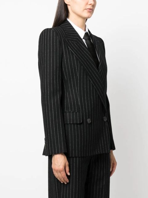 Alexander McQueen striped double-breasted blazer - Black
