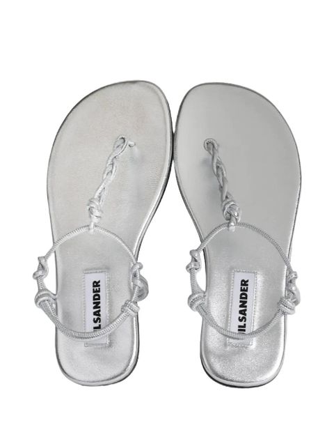 Jil Sander knot-strap flat sandals - Grey
