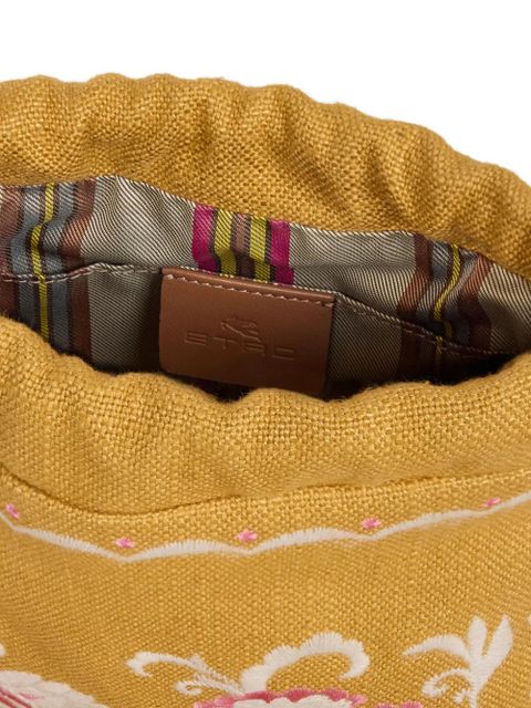 ETRO Small Kalispera embroidery fringed bucket bag - Yellow