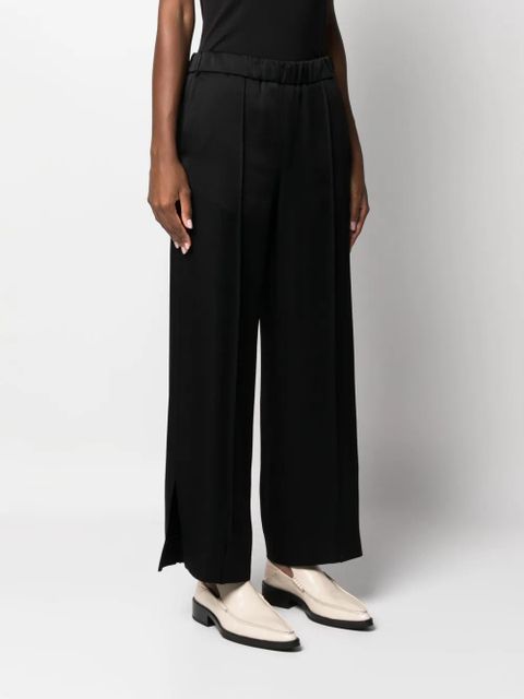 Jil Sander elasticated waistband wide-legged trousers - Black