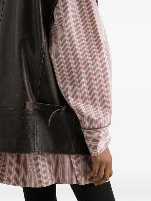 Dolce & Gabbana bull-leather vest - Brown