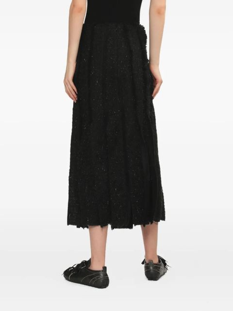 Simone Rocha pleated metallic-details midi skirt - Black