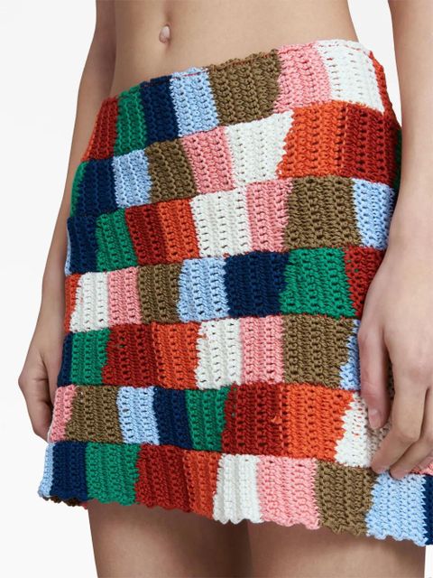 Marni colour-block knitted skirt - Red