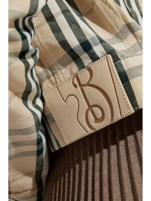Burberry check pattern cropped jacket - Neutrals