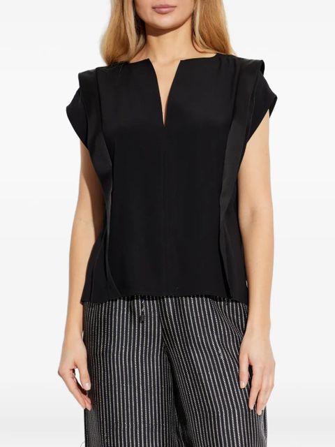 Max Mara V-neck panel blouse - Black