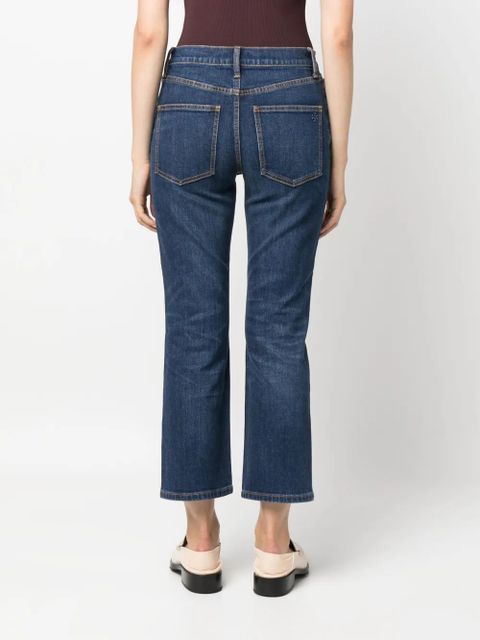 Tory Burch cropped flared jeans - Blue
