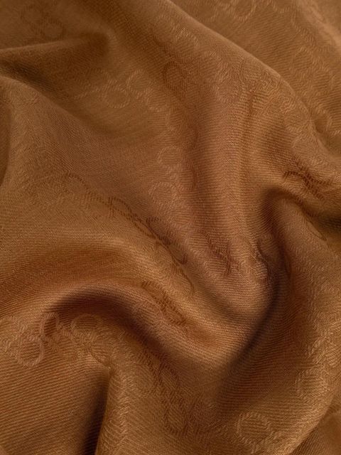 Ferragamo Gancini-monogram frayed scarf - Brown
