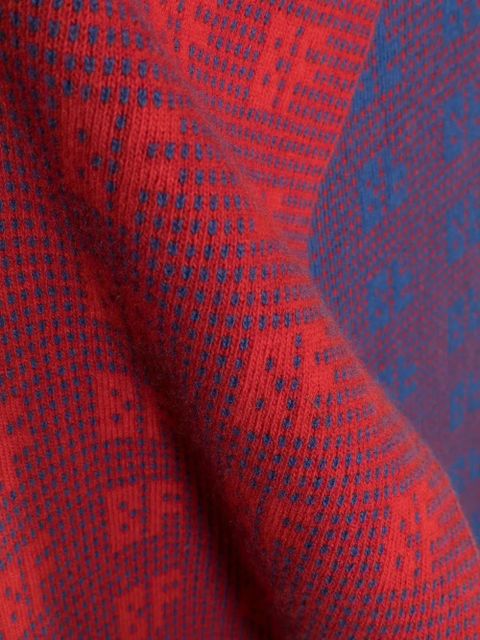 BY FAR Jacquard Grid scarf - Blue