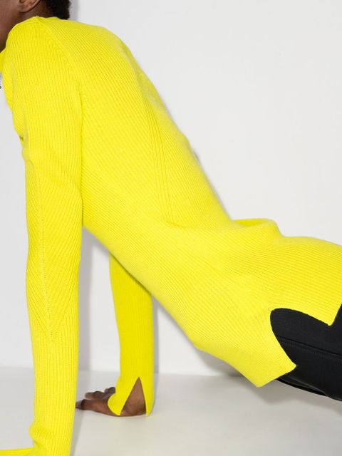 GANNI ribbed half-zip jumper - Green