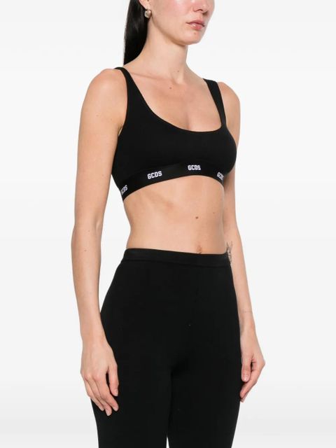 GCDS logo-band bralette - Black