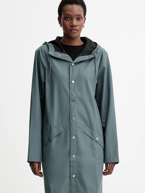 Rains kurtka 12020 Long Jacket kolor szary przejściowa 12020