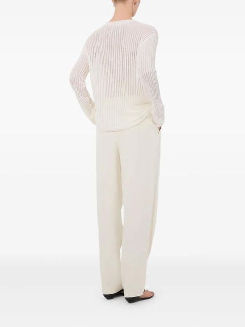 LouLou de Saison Hedora semi-sheer ribbed jumper - White