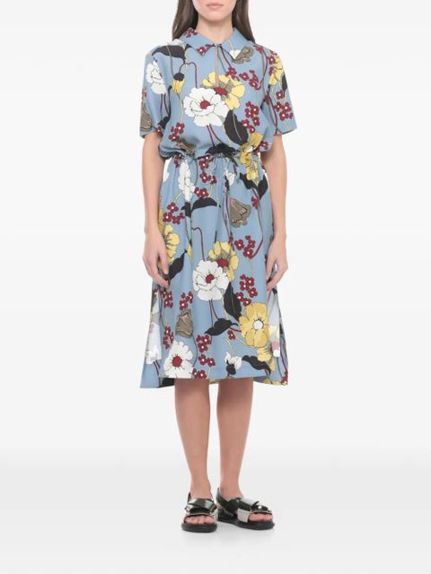 Marni floral shirt midi dress - Blue - zdjęcie produktu nr 2