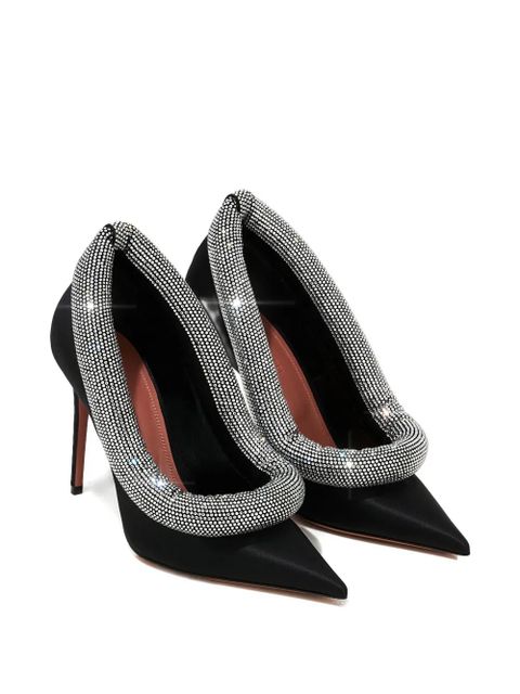 Amina Muaddi 105mm Yoon crystal-embellished pointed pumps - Black - zdjęcie produktu nr 2