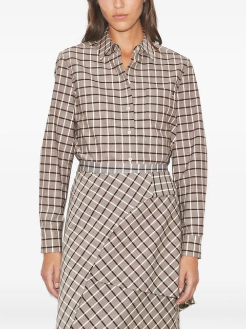 Tory Burch checked wool shirt - Neutrals