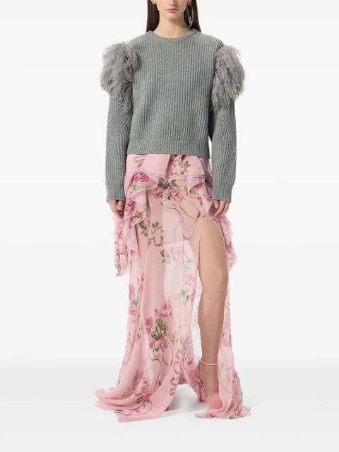 Blumarine floral-print silk long skirt - Pink - zdjęcie produktu nr 1