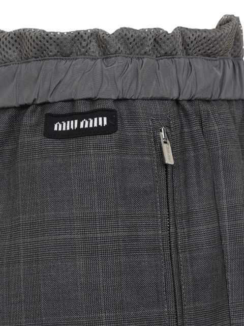 Miu Miu checked elasticated-waist track pants - Grey - zdjęcie produktu nr 2