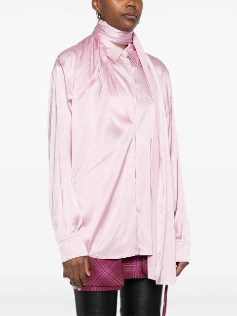 Acne Studios scarf-detail satin blouse - Pink